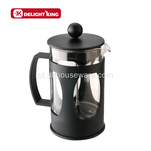 Máquina de bule com êmbolo de vidro para café